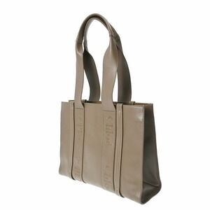 Chloe Greige Leather Woody Bag Tote
